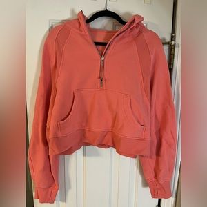 Lululemon Raspberry Cream Scuba 1/2 Zip Hoodie